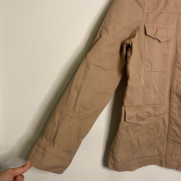 J Crew Womens Classic Twill Chino Blazer Jacket Beige Buttons Moto Preppy Size 8 - Picture 13 of 14